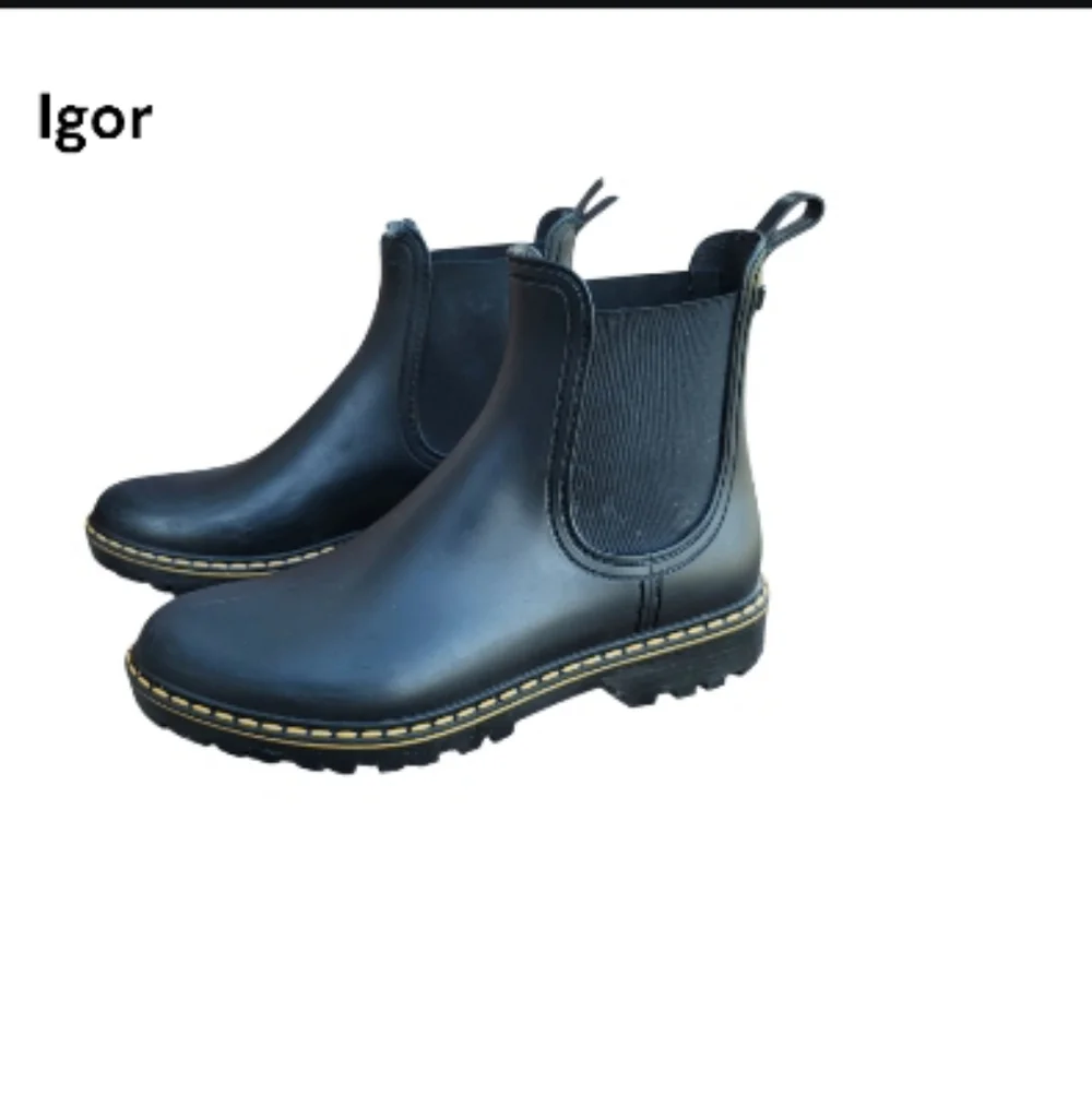 39 Igor Trak Mate Spain Black Chelsea Ankle Rain Boot Shoe Waterproof Women 8 - Picture 3 of 14